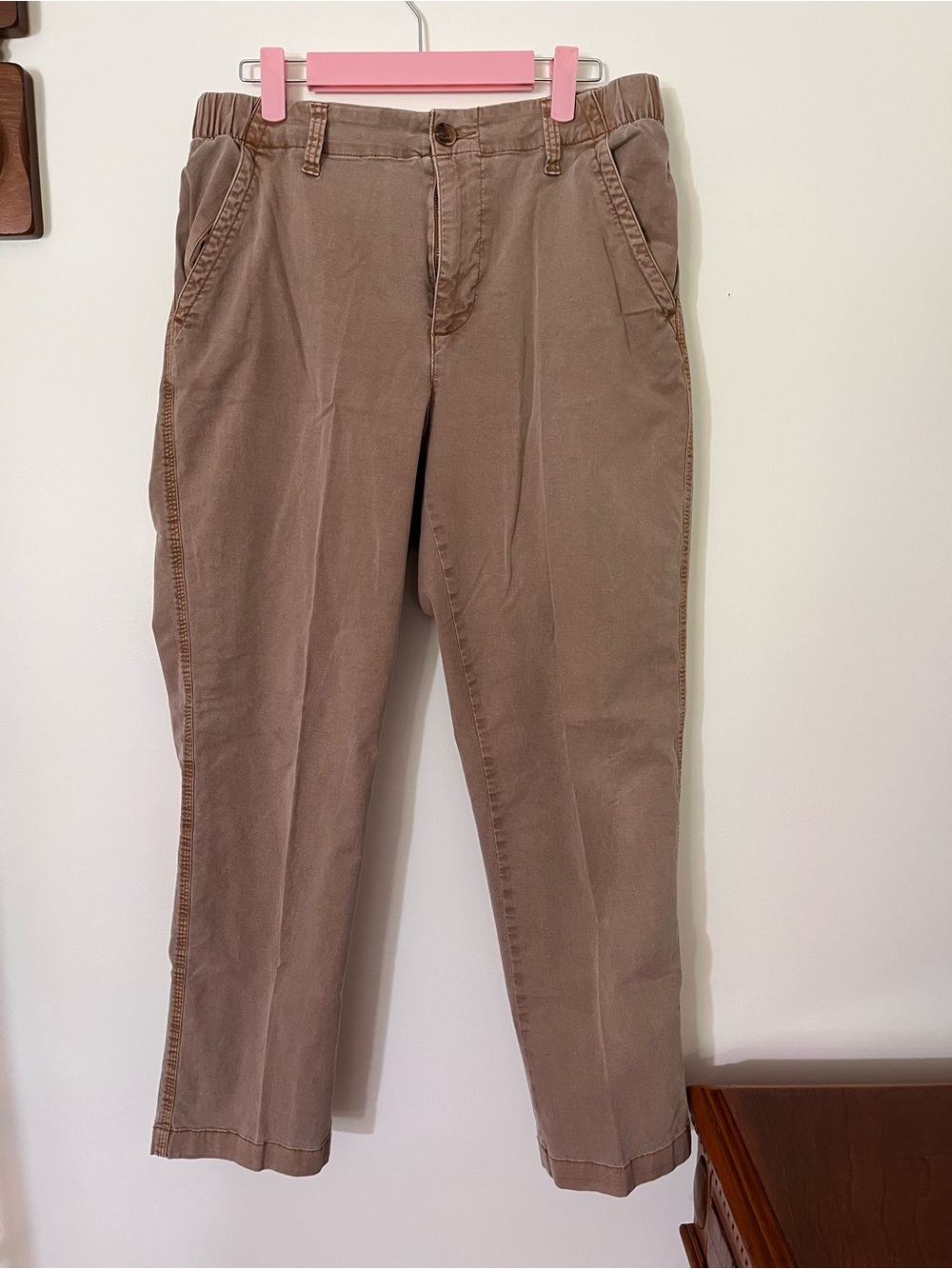 Old Navy Women's Brown/Tan Straight-Leg Trousers